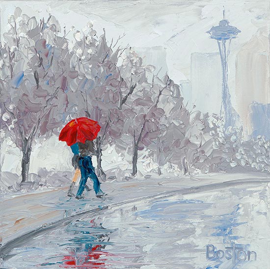 Seattle Winter Oil Painting